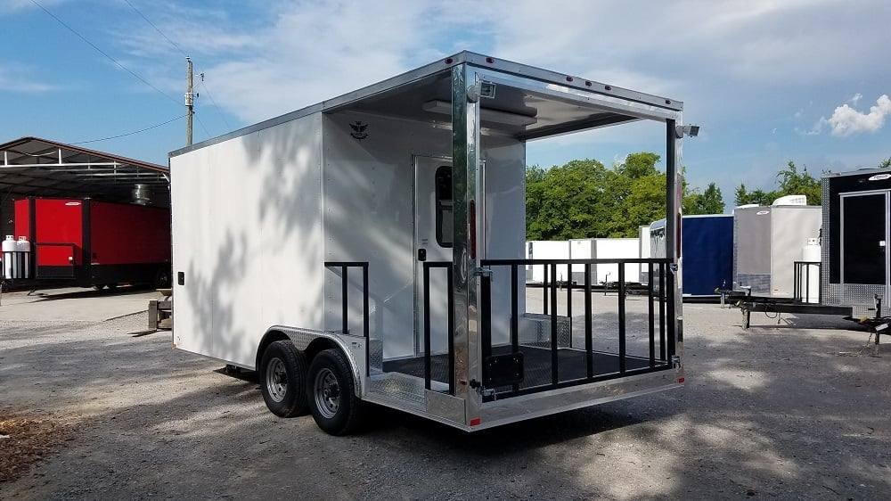 8.5′ x 18′ White Porch Style Event Concession Food Trailer — photo 6