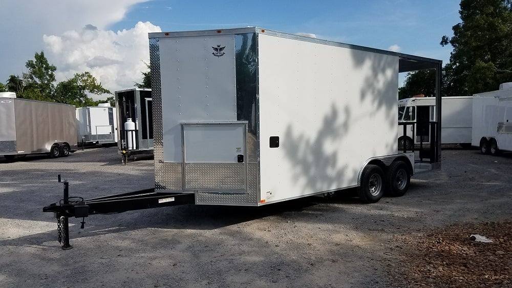 8.5′ x 18′ White Porch Style Event Concession Food Trailer — photo 10