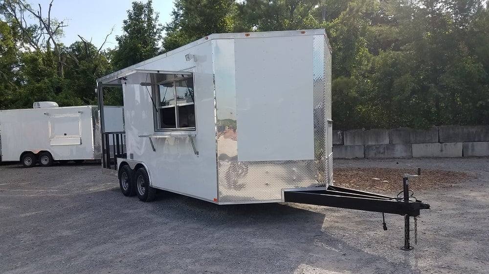 8.5′ x 18′ White Porch Style Event Concession Food Trailer — photo 8