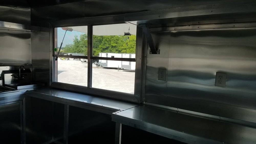 8.5′ x 18′ White Porch Style Event Concession Food Trailer — photo 3