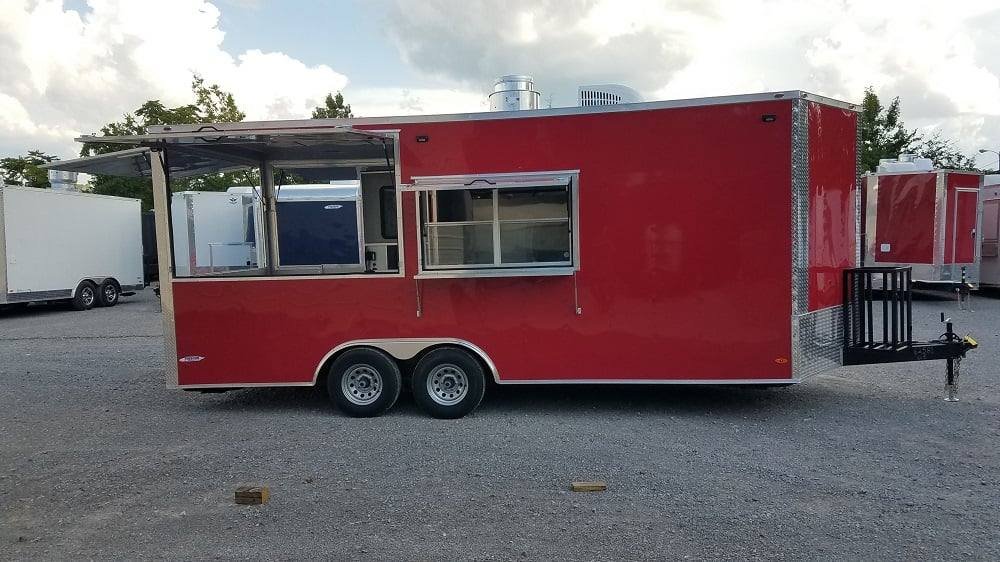 8.5′ x 20′ Red BBQ Porch Concession Food Trailer — photo 14