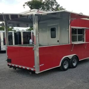 8.5' x 20' Red BBQ Porch Concession Food Trailer