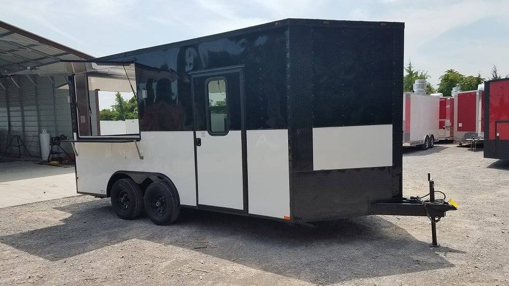 8.5′ x 16′ Black & White Food Concession Event Trailer — photo 4