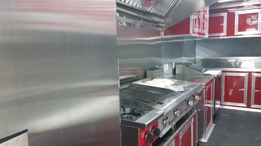 8.5′ x 26′ Red & Black BBQ Porch Concession Trailer With Appliances — photo 15