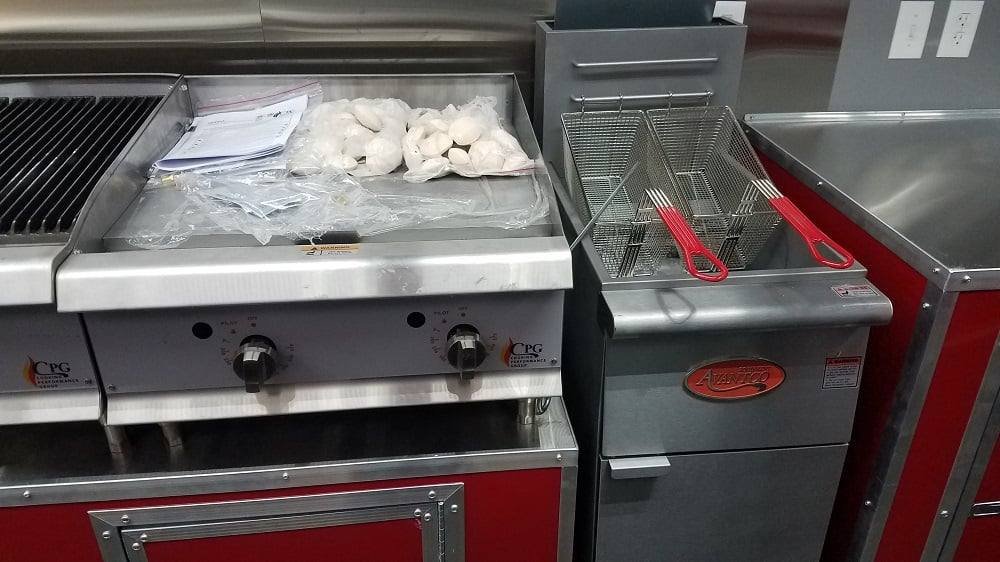 8.5′ x 26′ Red & Black BBQ Porch Concession Trailer With Appliances — photo 8