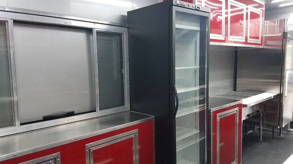 8.5′ x 26′ Red & Black BBQ Porch Concession Trailer With Appliances — photo 12