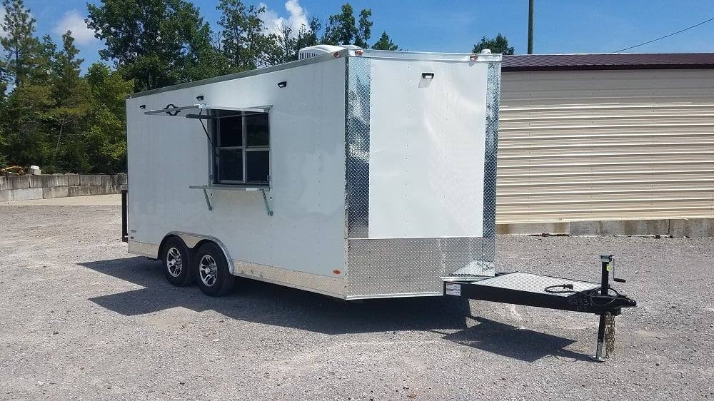 8.5′ x 16′ White Concession Food Trailer