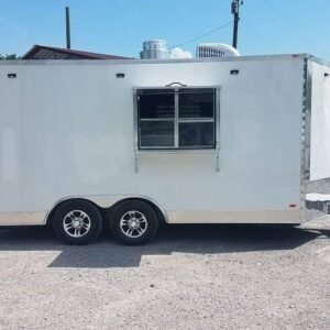 8.5' x 16' White Concession Food Trailer With Appliances