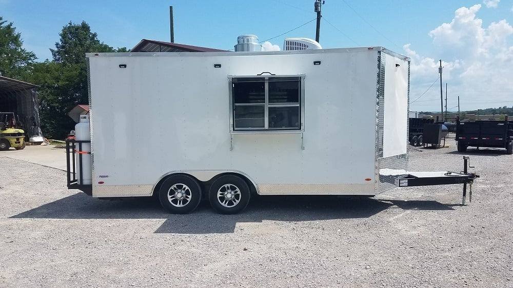 8.5′ x 16′ White Concession Food Trailer With Appliances