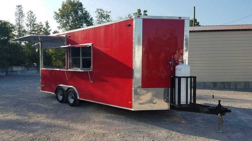 8.5′ x 20′ Red Porch Style Concession Food Trailer With Appliances — photo 6