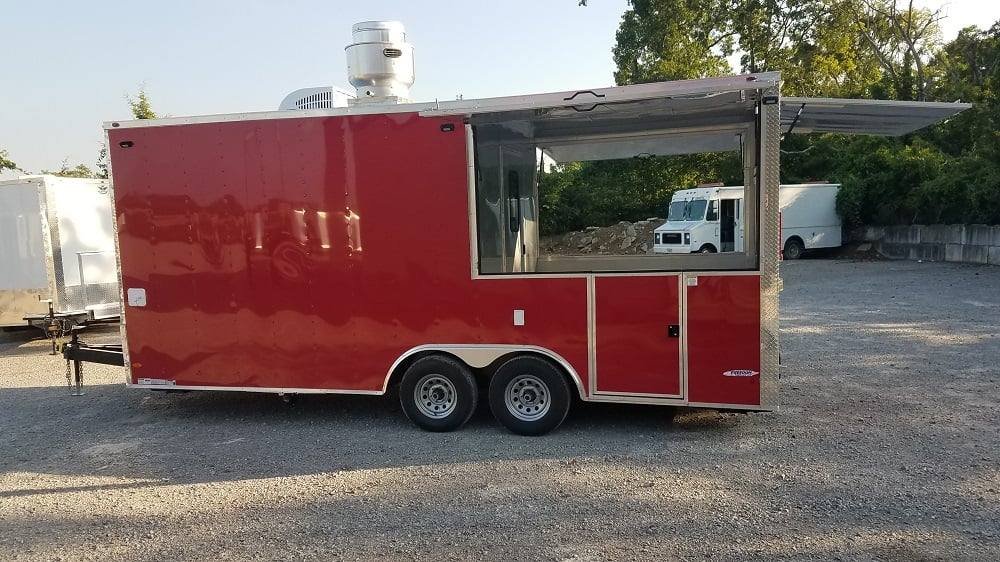 8.5′ x 20′ Red Porch Style Concession Food Trailer With Appliances — photo 4
