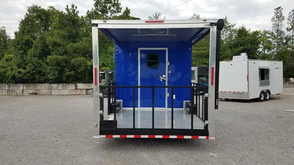 8.5′ x 22′ Cobalt Blue BBQ Porch Style Concession Food Trailer — photo 4