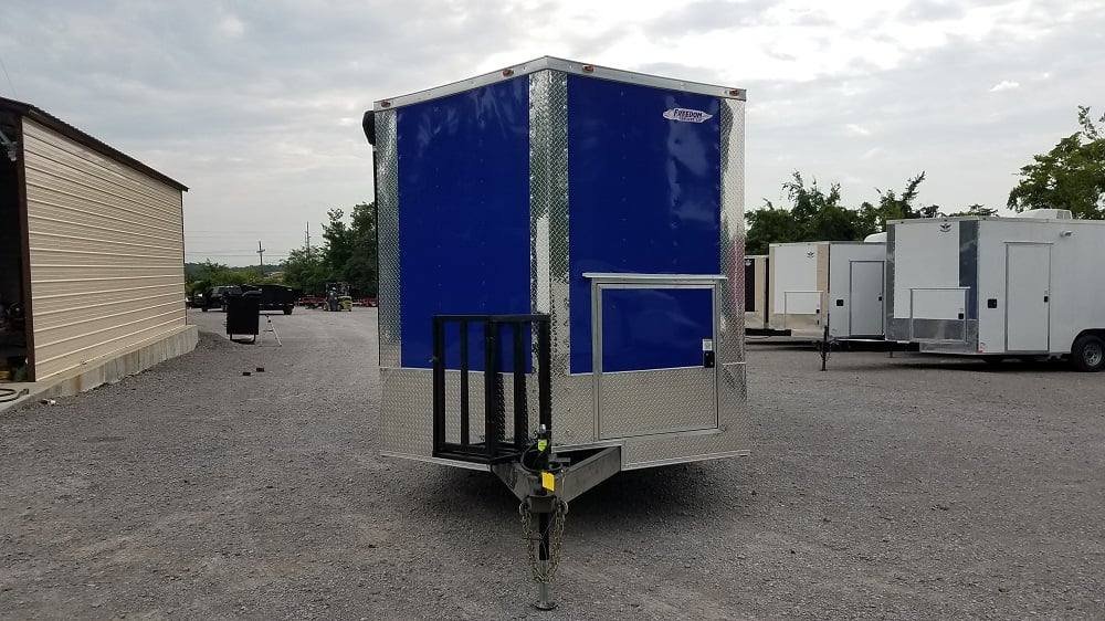 8.5′ x 22′ Cobalt Blue BBQ Porch Style Concession Food Trailer — photo 2