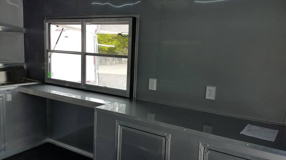 8.5′ x 22′ Cobalt Blue BBQ Porch Style Concession Food Trailer — photo 6