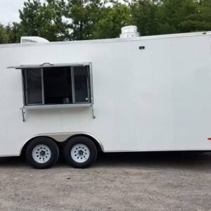 8.5' x 18' White Concession Food Trailer Event Catering