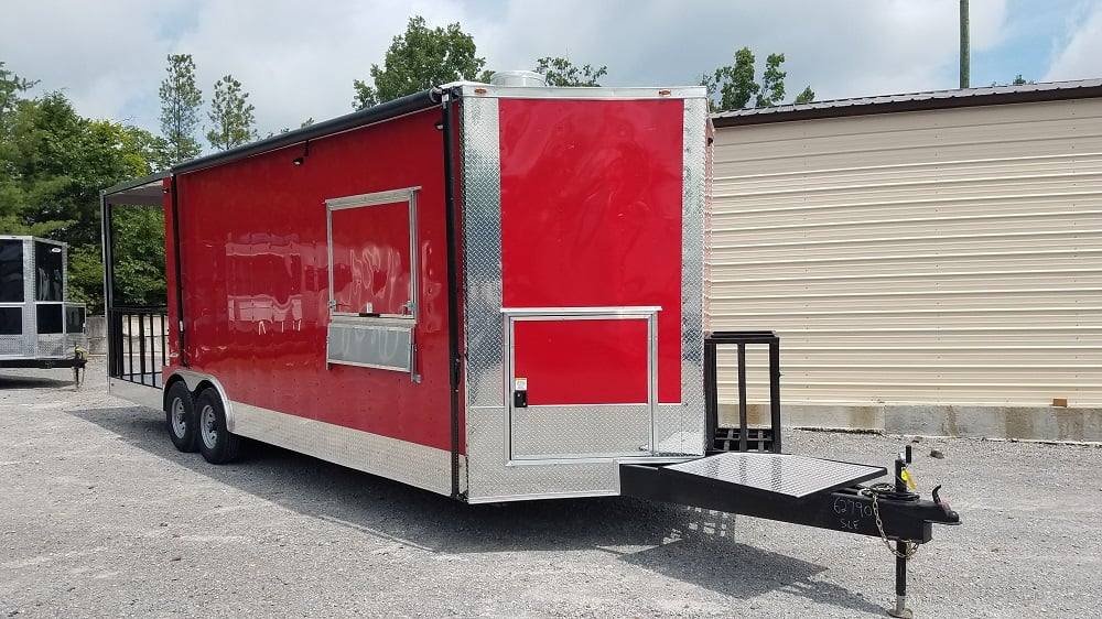 8.5′ x 26′ Red Concession BBQ Food Event Catering Trailer