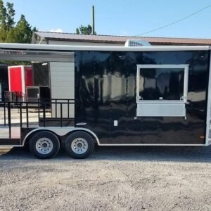 8.5' x 20' Black BBQ Concession Food Trailer