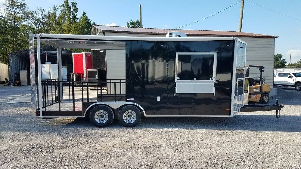 8.5′ x 20′ Black BBQ Concession Food Trailer
