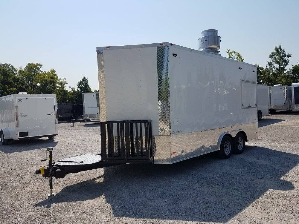 8.5′ x 16′ Double Window White Concession Food Trailer — photo 4