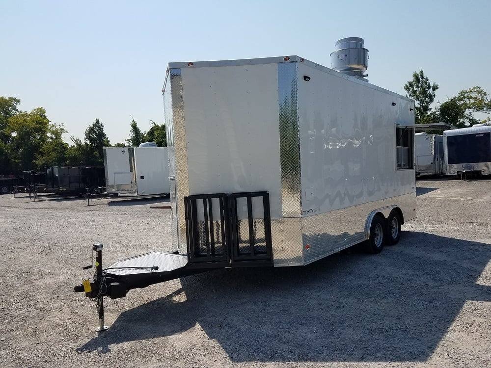 8.5′ x 16′ Double Window White Concession Food Trailer — photo 2
