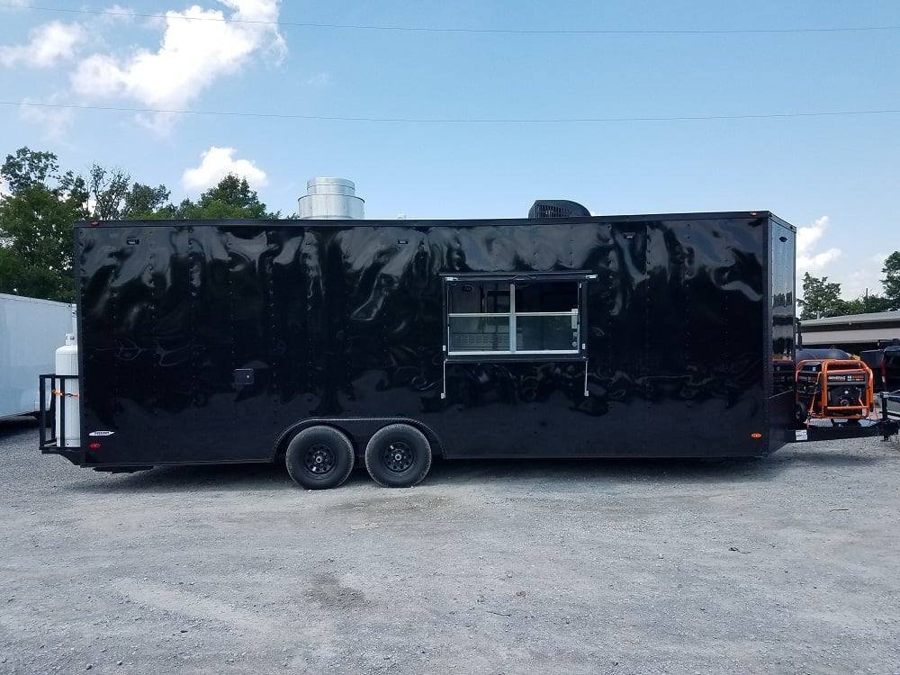 8.5′ x 24′ Black Concession Food Trailer with Appliances