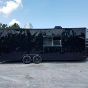 8.5' x 24' Black Concession Food Trailer