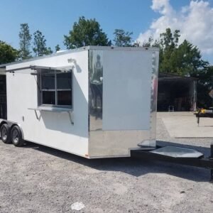 8.5' x 20' BBQ Porch White Concession Food Trailer
