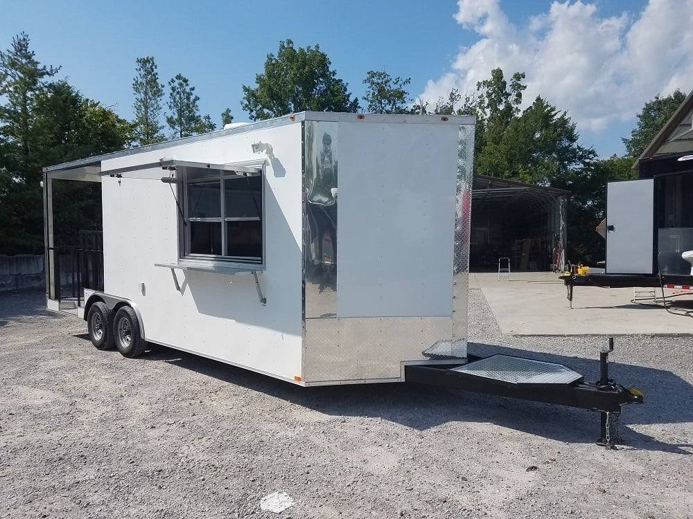 8.5′ x 20′ BBQ Porch White Concession Food Trailer