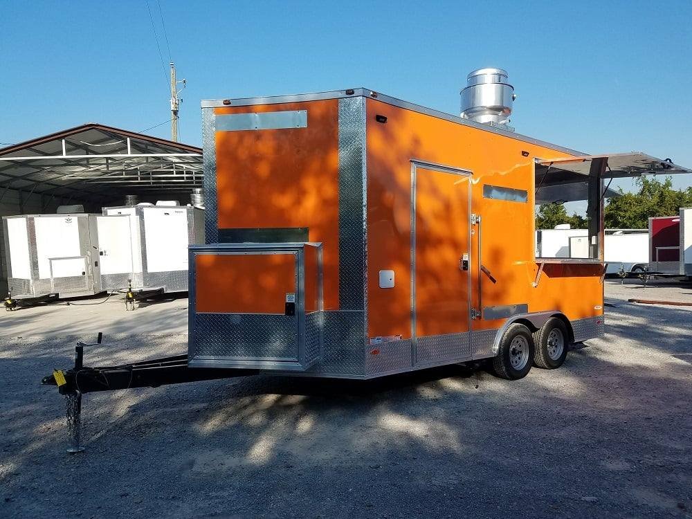 8.5′ x 16′ Orange Shaved Ice Concession Food Trailer — photo 5