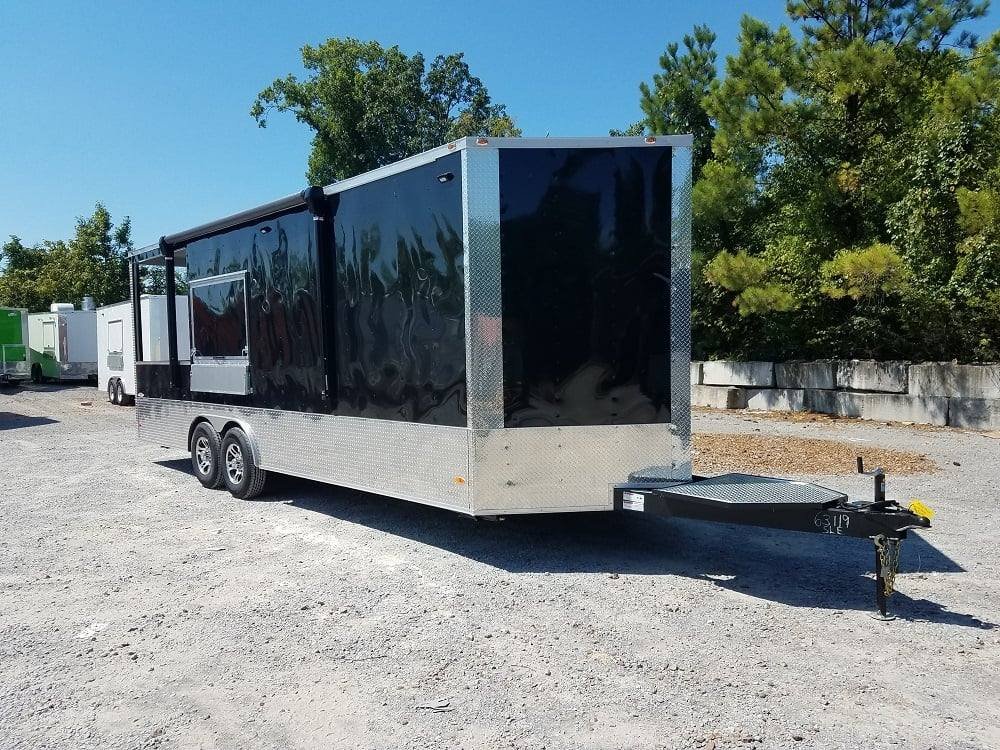 8.5′ x 24′ BBQ Porch Black Concession Food Trailer