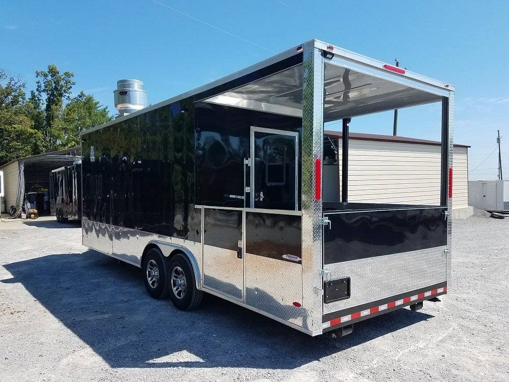 8.5′ x 24′ BBQ Porch Black Concession Food Trailer — photo 4