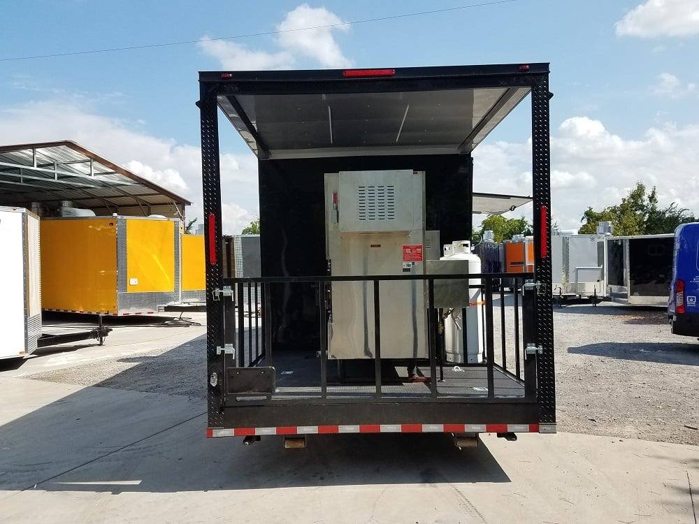 8.5′ x 32′ Black on Black BBQ Porch Concession Food Trailer With Appliances — photo 5
