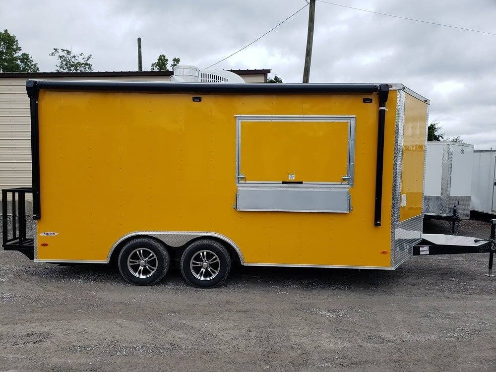 8.5′ x 16′ Penske Yellow Concession Food Trailer — photo 6