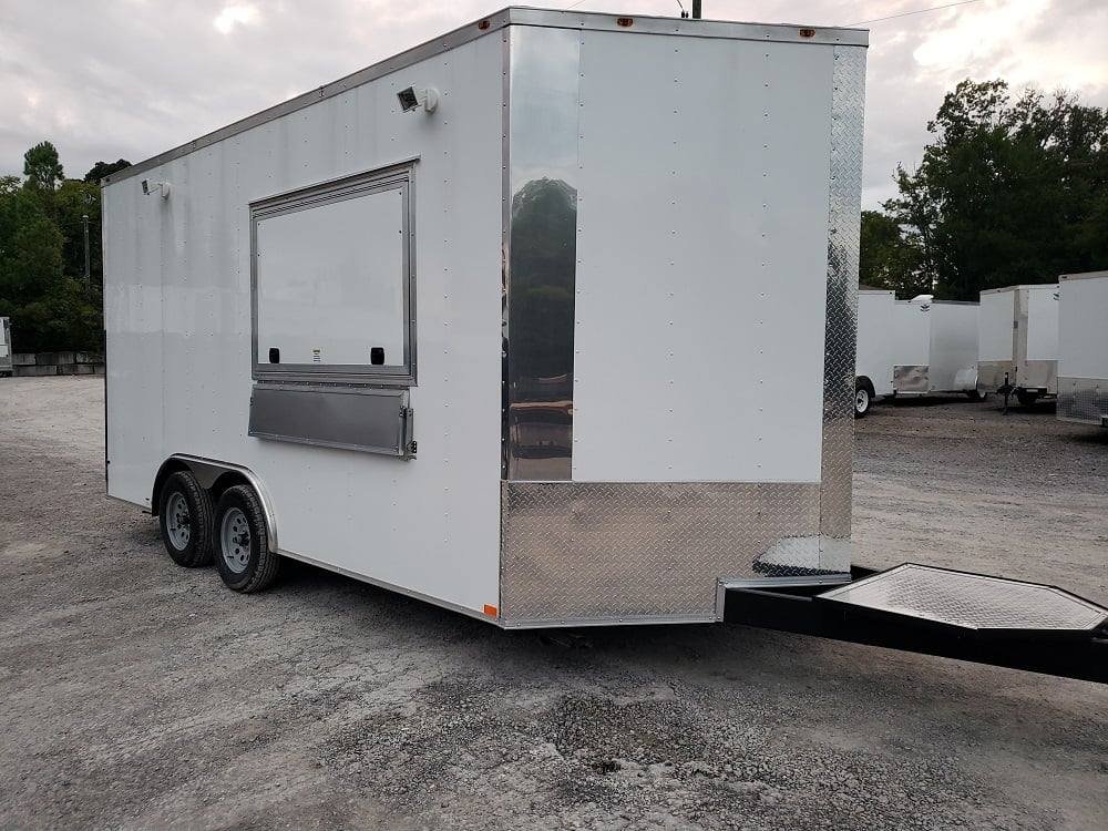 8.5′ x 16′ White Concession Food Trailer With Appliances — photo 3