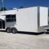 8.5 x 18 white ice cream trailer V-nose dessert unit