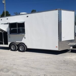 8.5' x 18' White Concession Food Trailer Ice Cream Vending
