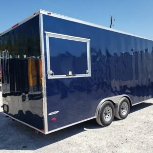 8.5 x 20 indigo blue trailer with three service windows - view 2