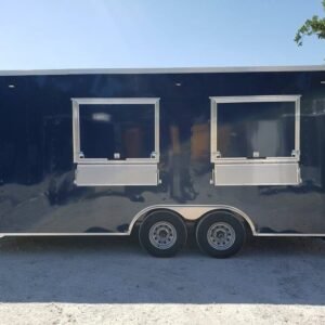 8.5 x 20 indigo blue trailer with three service windows - view 4