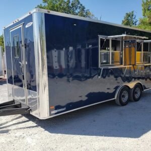 8.5 x 20 indigo blue trailer with three service windows - view 8