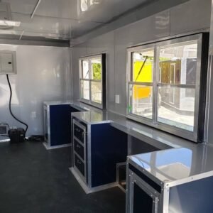 8.5 x 20 indigo blue trailer with three service windows - view 12