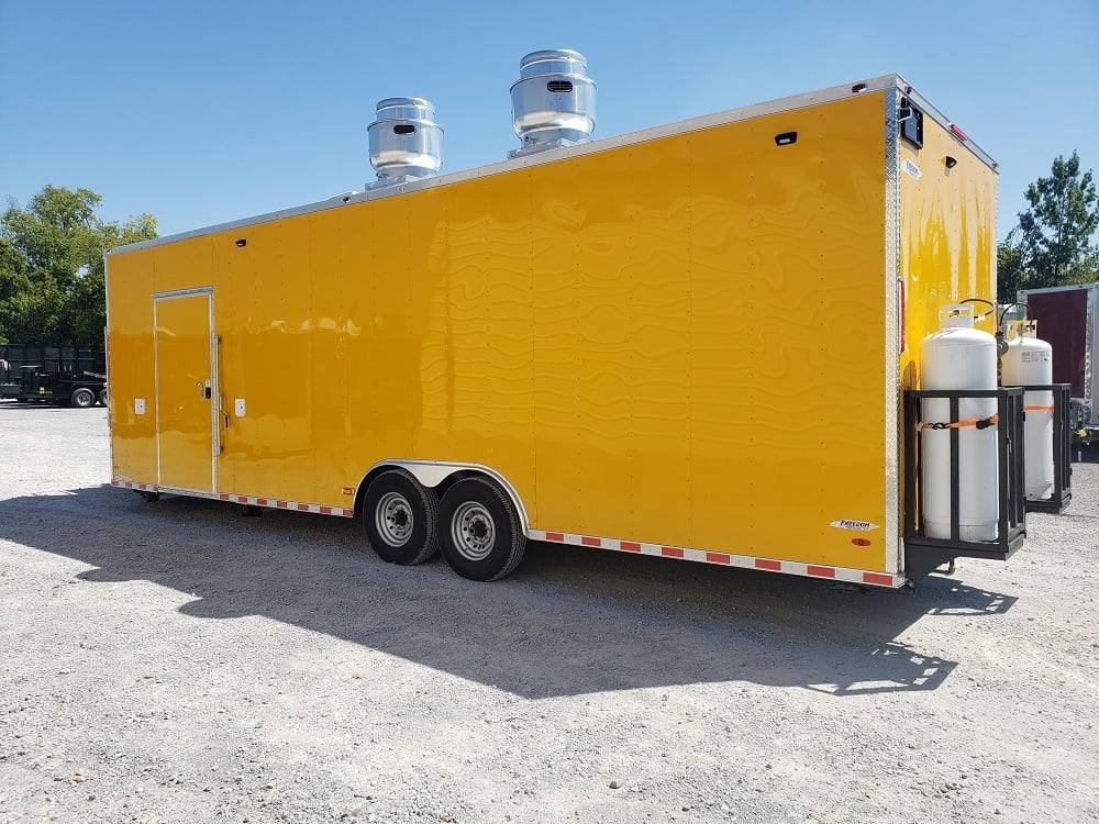 8.5′ x 28′ Yellow Food Concession Trailer With Appliances — photo 2