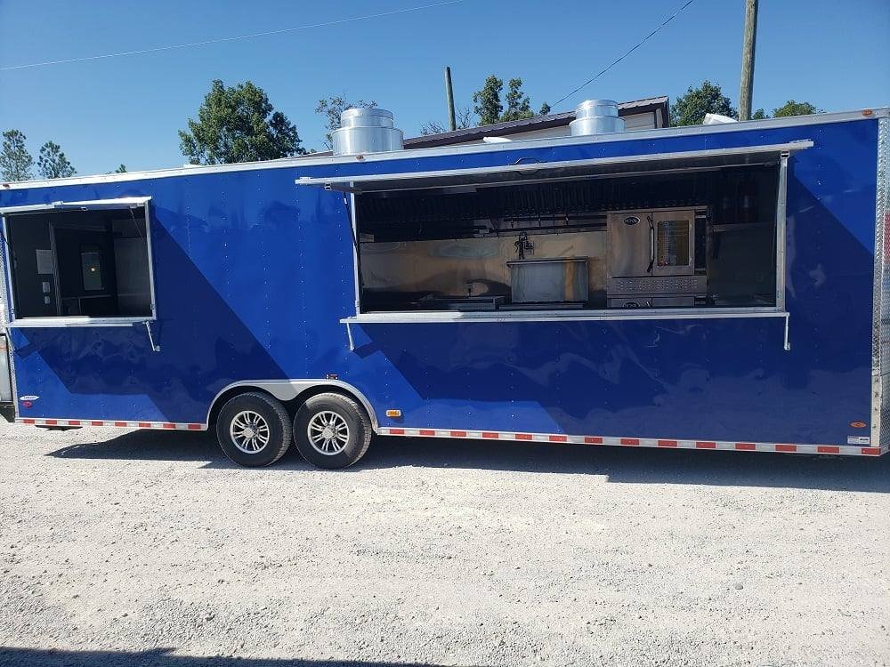 8.5′ x 28′ Cobalt Blue Catering Concession Food Trailer With Appliances — photo 3