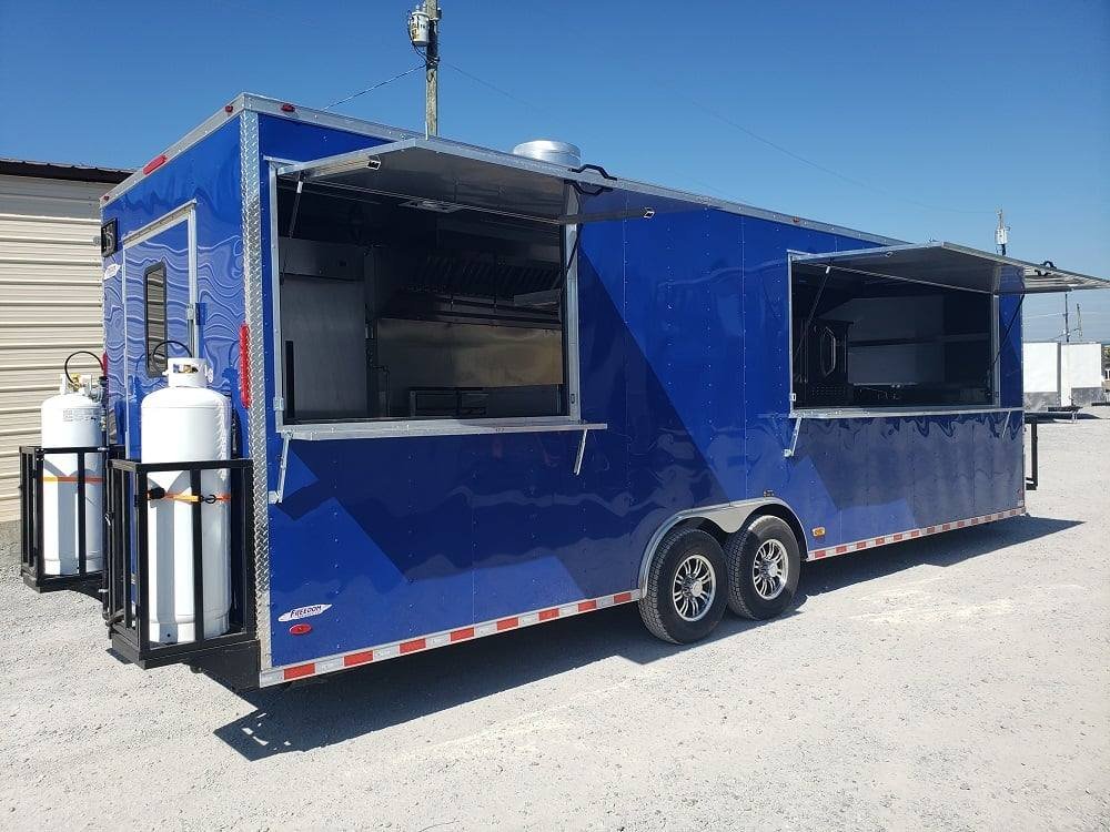 8.5′ x 28′ Cobalt Blue Catering Concession Food Trailer With Appliances — photo 12