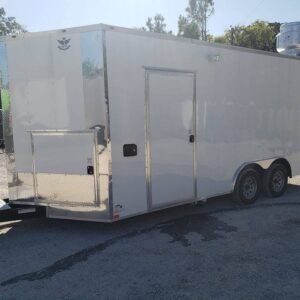 8.5' x 18' White Food Event Catering Concession Trailer With Appliances