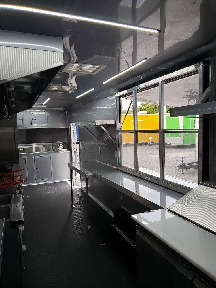 8.5′ x 28′ Charcoal Grey Concession Food Trailer With Appliances — photo 8