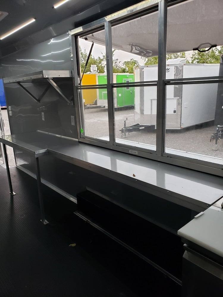 8.5′ x 28′ Charcoal Grey Concession Food Trailer With Appliances — photo 2