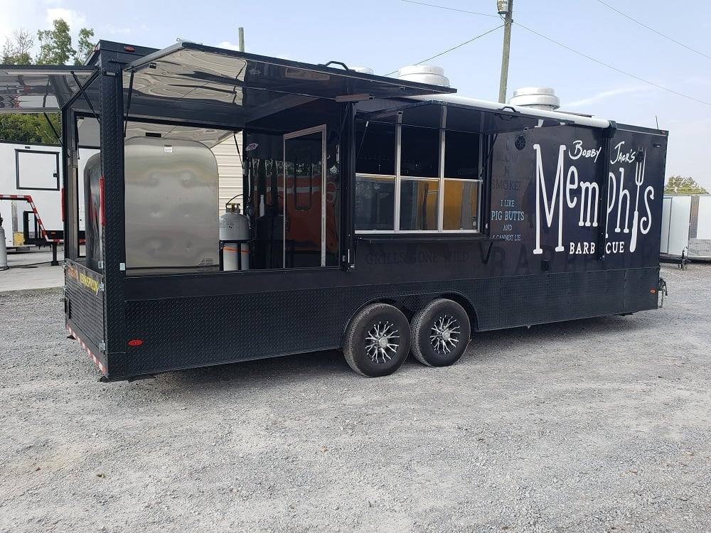8.5′ x 25′ Black BBQ Porch Style Concession Food Trailer With Appliances — photo 11