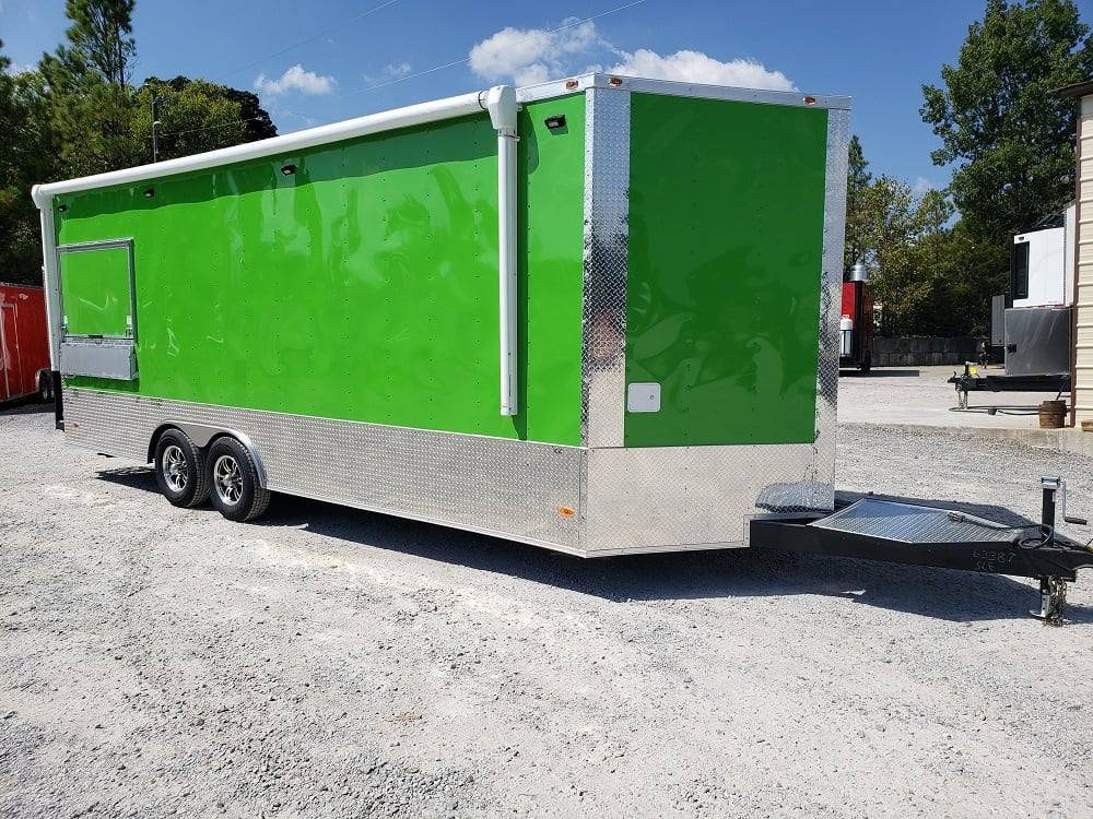 8.5′ x 22′ Lime Green Food Concession Trailer