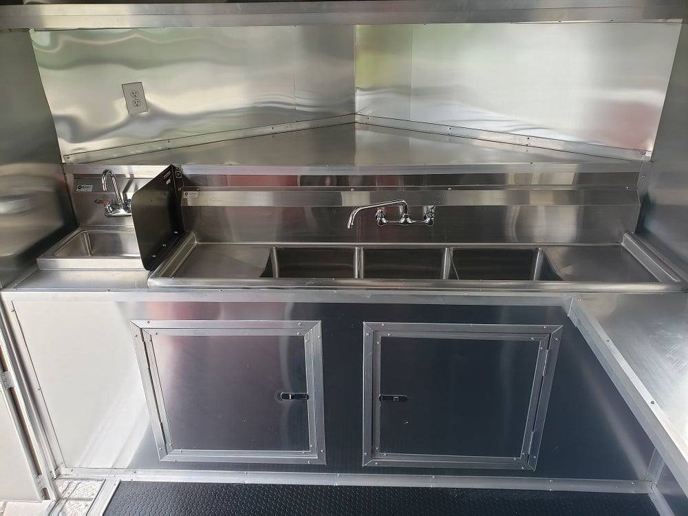 8.5′ x 16′ Black Custom Concession Food Trailer With Appliances — photo 3