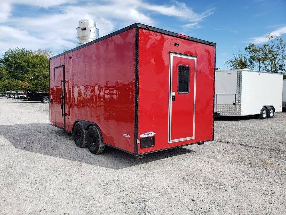 8.5′ x 18′ Red and Black Food Concession Trailer With Appliances — photo 12